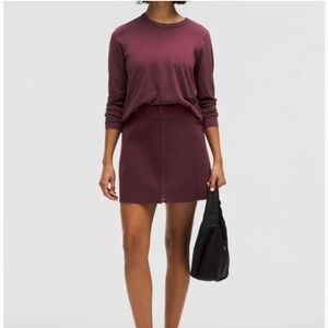 Lululemon Classic-Fit Cotton-Blend Long-Sleeve Shirt, burgundy, small (4)